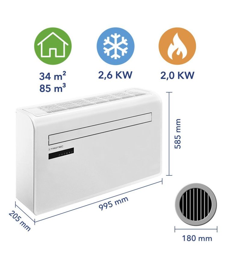 Oro kondicionierius monoblokas (be išorinio bloko) Trotec PAC-W 2600 SH 6