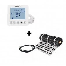 Grindinio šildymo tinklelis Warmset BLACK + programuojamas termostatas Feelspot WTH22.16 WiFi
