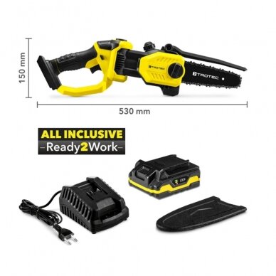 Cordless chainsaw Trotec PCHS 10-20V (Kopija) 4