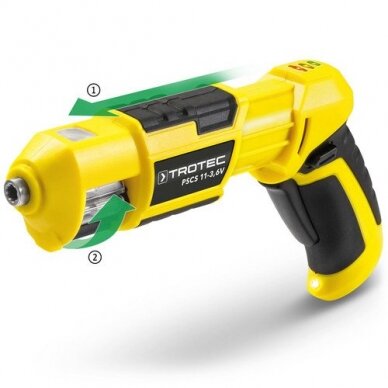 Cordless screwdriver-drill Trotec PSCS 11-3.6V and set of bits with screwdriver Trotec 9in1 3