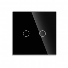 Dvipolis sensorinis jungiklio dangtelis Feelspot, juodas, 86x86mm