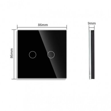 Dvipolis sensorinis jungiklio dangtelis Feelspot, juodas, 86x86mm 4