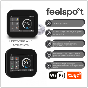 Electronic WI-FI thermostat (thermoregulator) Feelspot WTH07.36 black, Tuya