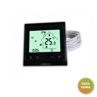 Elektroninis programuojamas termostatas (termoreguliatorius) Wellmo WTH51.36 NEW BLACK (prekė su trūkumais)