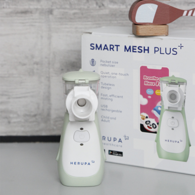 Inhaliatorius Herupa Smart Mesh Plus ir App žaidimas inhaliuojant 8