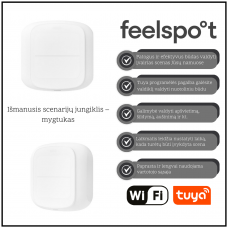 Išmanusis scenarijų jungiklis – mygtukas  Feelspot FS-WSW01W Wi-Fi, Tuya