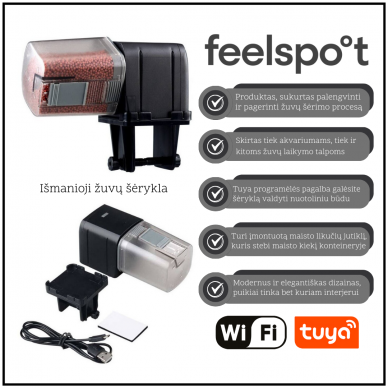 Išmanioji žuvų šėrykla Feelspot FS-FF01W Wi-Fi, Tuya