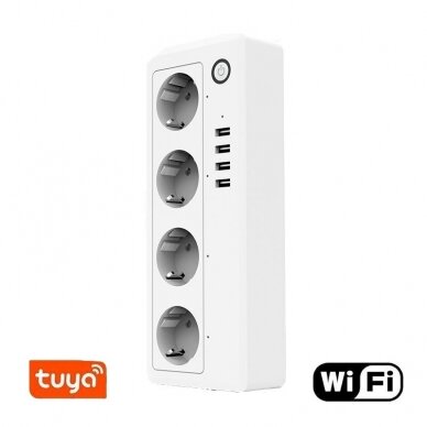 Išmanusis keturvietis ilgintuvas su USB jungtimis Feelspot FS-ST03WE WiFi, Tuya
