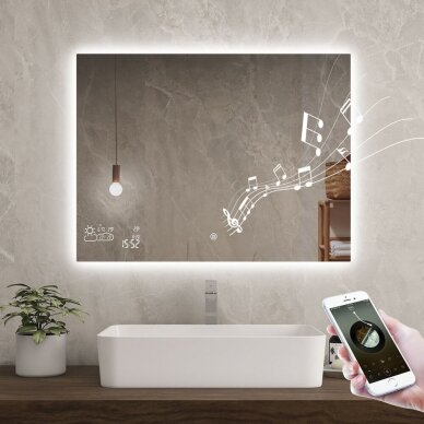 Išmanusis vonios veidrodis su LED apšvietimu 3