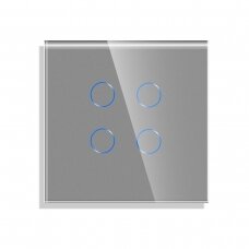 Keturpolis sensorinis jungiklio dangtelis Feelspot, pilkas, 86x86mm