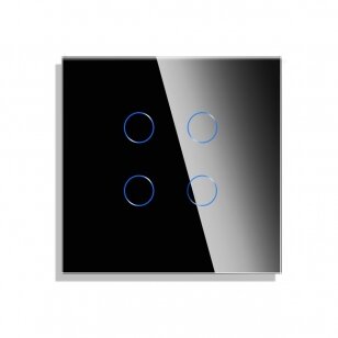Keturpolis sensorinis jungiklio dangtelis Feelspot, juodas, 86x86mm