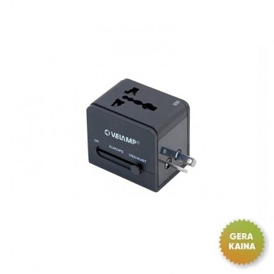 Kelioninis universalus adapteris Velamp SH115 (prekė su trūkumais)