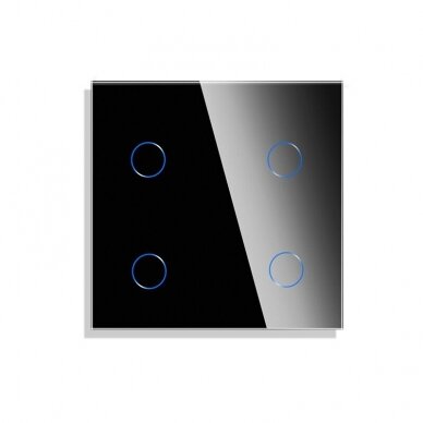 Keturpolis sensorinis jungiklio dangtelis Feelspot, juodas, 47x47mm