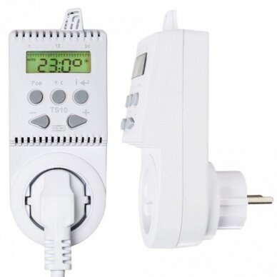Kištukinis programuojamas patalpos termostatas (termoreguliatorius) TS10, 16A 1