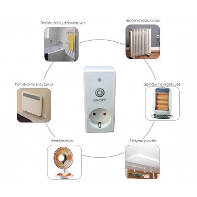 Kištukinis programuojamas termostatas (termoreguliatorius) Wellmo WTH19.16 WI-FI