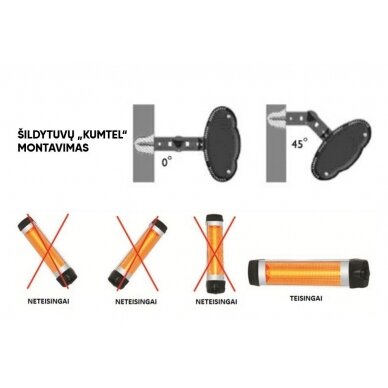 Kvarcinis infraraudonųjų spindulių šildytuvas Kumtel Ecoray EX-23 (prekė su trūkumais) 5