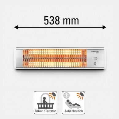Kvarcinis infraraudonųjų spindulių šildytuvas Trotec IR 1200 S 4