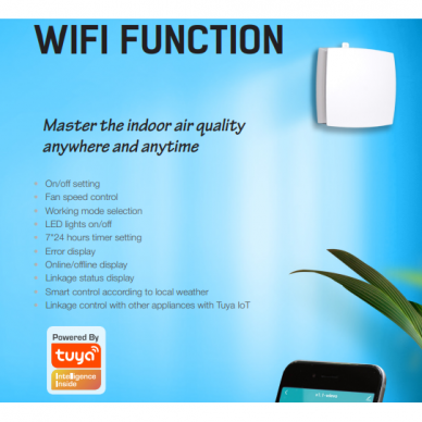 Sieninis mini rekuperatorius AV-TTW6-WIFI (prekė su trūkumais)