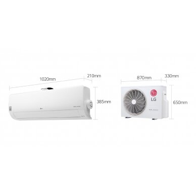 Sieninių mono-split šildymo-kondicionavimo sistemų LG Dualcool komplektai 3