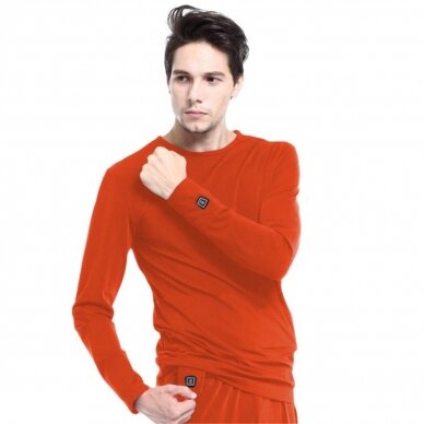 Šildomi marškinėliai Glovii GJ1R su baterija, raudoni 1