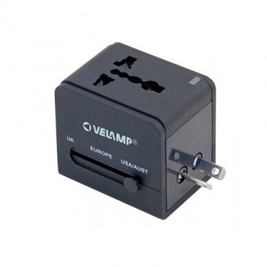 Kelioninis universalus adapteris Velamp SH115 (prekė su trūkumais)