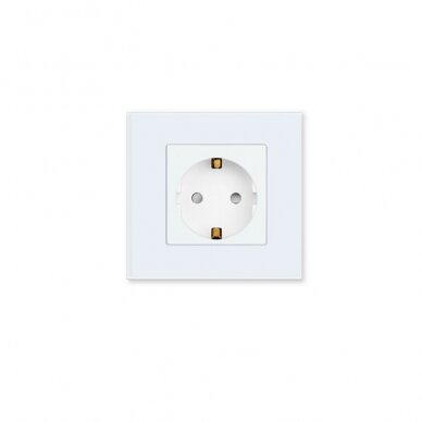 Single socket with glass frame Feelspot, white